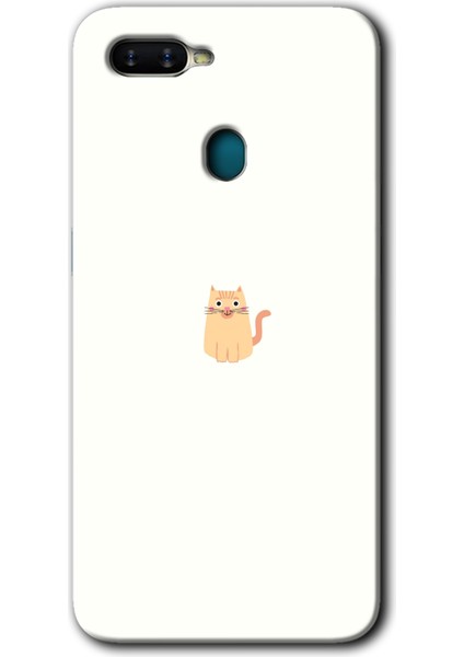 Oppo A12 Kılıf Hd Desen Baskılı Arka Kapak - Cat Minimalism