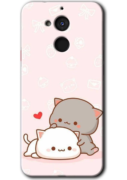 General Mobile Gm 8 Kılıf Hd Desen Baskılı Arka Kapak - Kedi Aşkı