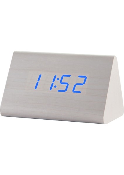 Elektronik Ahşap Çalar Saat Beyaz Ahşap (Yurt Dışından)