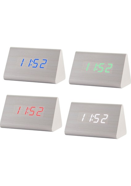 Elektronik Ahşap Çalar Saat Beyaz Ahşap (Yurt Dışından)