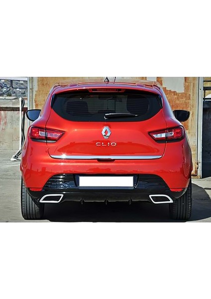 Renault Clio 4 Sport Difüzör Piona Black + Egzoz Ucu Kromlar 2012 2013 2014 2015 2016