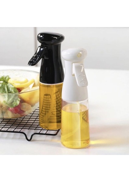 2 Adet Cam Sprey Yağdanlık Air Fryer Için Yardımcı Yağlık Mist Püskürtücü 2 Adet Siyah-Beyaz