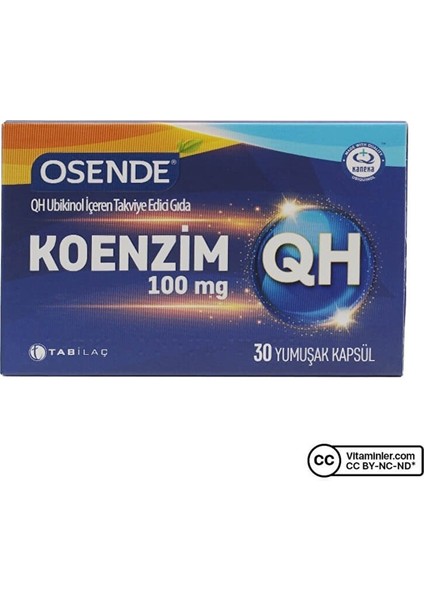Tab Osende Koenzim Qh 100 Mg 30 Kapsül