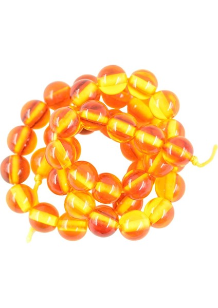 41X Sentetik Amber Clear Loose Yuvarlak Boncuklar Dıy Takı Için Delinmiş (Yurt Dışından)