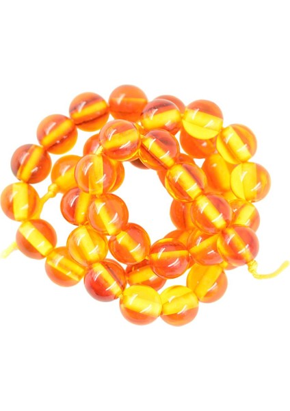 41X Sentetik Amber Clear Loose Yuvarlak Boncuklar Dıy Takı Için Delinmiş (Yurt Dışından)