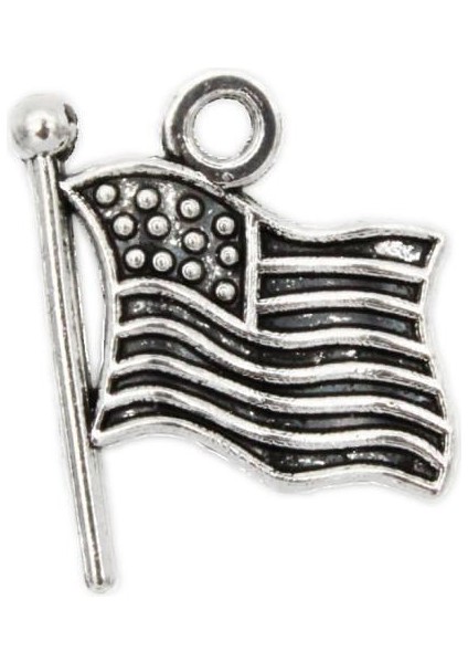 20PCS Tibet Gümüş Amerikan Bayrağı Mini Gevşek Boncuklar Kolye Vatansever Takılar (Yurt Dışından) modelleri
