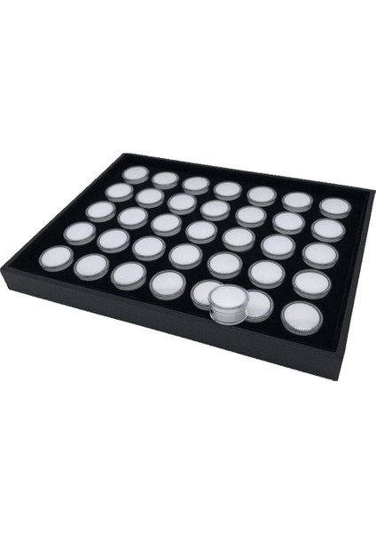 24 Izgaralar Pu Deri Gevşek Gem Boncuk Ekran Depolama Konteyner Mücevher Kutusu 1.8 cm (Yurt Dışından)