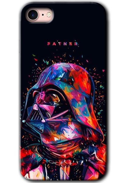 Bera Aksesuar Apple iPhone Se 2020 Kılıf Hd Desen Baskılı Arka Kapak - Father Vader