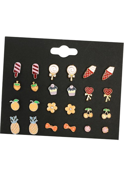 12 Pairs Bayan Güzel Çeşitli Kulak Çiviler Alaşım Malzeme Takı Bulguları (Yurt Dışından) modelleri