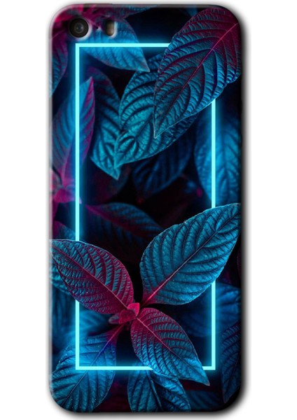 Apple iPhone 5s Kılıf Hd Desen Baskılı Arka Kapak - Mekanik Yaprak 4