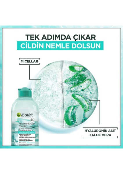 Micellar Hyaluronik Aloe Kusursuz Makyaj Temizleme Suyu 400ML