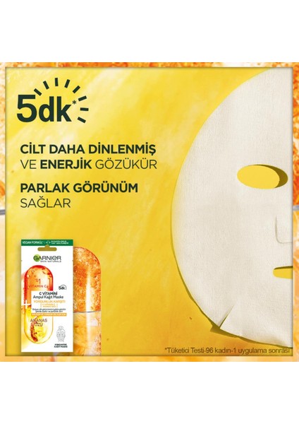 C Vitamini Yorgunluk Karşıtı Ampul Kağıt Yüz Maskesi