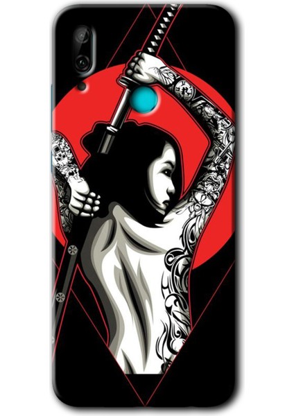 Huawei P Smart 2019 Kılıf Hd Desen Baskılı Arka Kapak - Samurai Girl