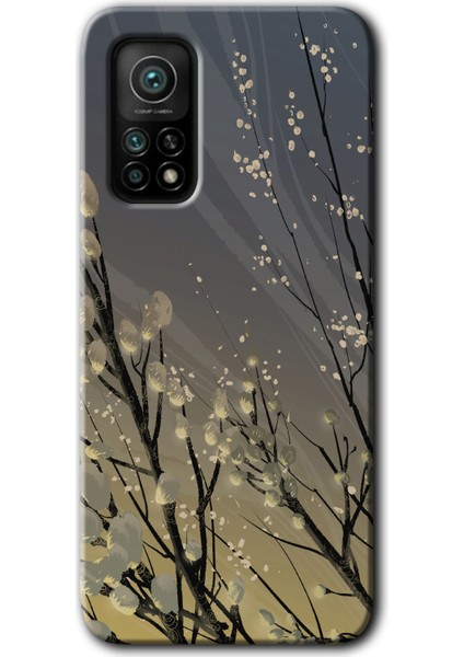 Xiaomi Mi 10T Pro Kılıf Hd Desen Baskılı Arka Kapak - Branches Flowers
