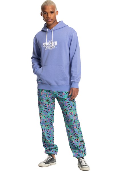 x Stranger Things Official Logo Erkek Kapüşonlu Sweatshirt EQYFT04726