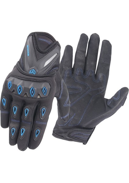 Motokros Yarış Eldivenleri Knight Güvenlik Eldivenleri Binicilik, Boyut: M (Mavi) (Yurt Dışından)