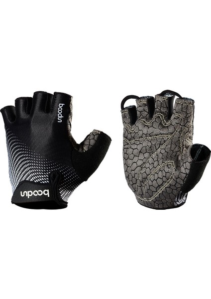 1096 Kaymaz Aşınma Dirençli Nefes Alabilen Fitness Spor Silikon Eldivenler, Boyut: M (Siyah) (Yurt Dışından)