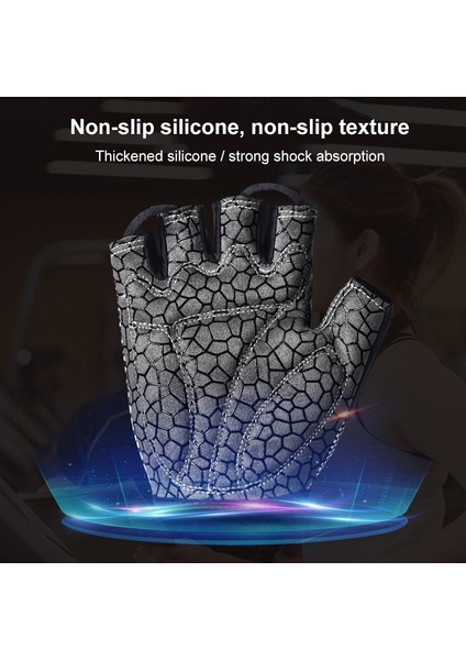 1096 Kaymaz Aşınma Dirençli Nefes Alabilen Fitness Spor Silikon Eldivenler, Boyut: M (Siyah) (Yurt Dışından) fırsatları