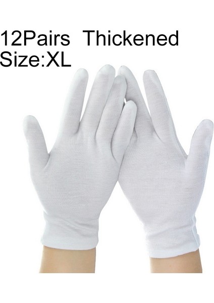 12 Çift Saf Pamuklu Çalışma Eldivenleri, Kalınlaştırılmış: Boyut: XL (Yurt Dışından) modelleri