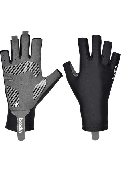 P101251 Yaz Açık Yarım Parmak Silikon Kayma Olmayan Balıkçı Eldivenler, Boyut: L (Siyah) (Yurt Dışından)