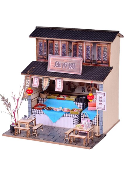 1/24 Dıy Dollhouse Minyatür Kiti, Mobilya, Hafif Arkaik Snack Mağazası Hediyesi (Yurt Dışından)
