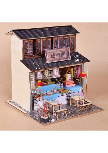 1/24 Dıy Dollhouse Minyatür Kiti, Mobilya, Hafif Arkaik Snack Mağazası Hediyesi (Yurt Dışından) fırsatları