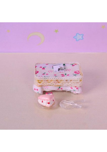 1:24 Dollhouse Sevimli Prenses Oturma Odası Kanepe ve Son Masa Seti Malzemeleri Dekor Pembe (Yurt Dışından)