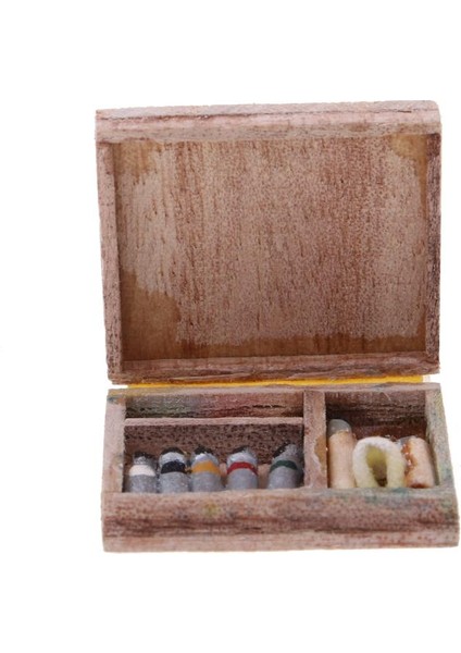 1/12 Ölçekli Dollhouse Minyatür Zanaat Ahşap Suluboya Kutusu Seti (Yurt Dışından)