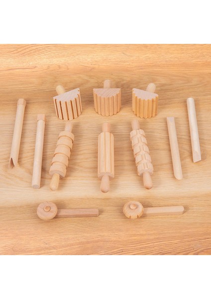 Ahşap Hamur Araçları Set 12 Pcs Ahşap Kil Pul Sanat Kil Doğum Günü Hediyesi (Yurt Dışından) modelleri