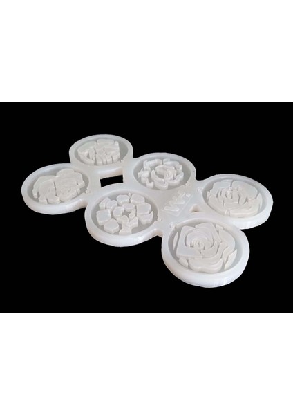 Hm Gül-2 Silikon Takı Kalıbı (6'lı Model 012)