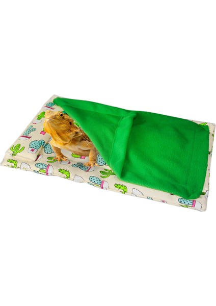 Gecko Kertenkele Yastık Hamster Pet Uyku Tulumu (Yeşil)