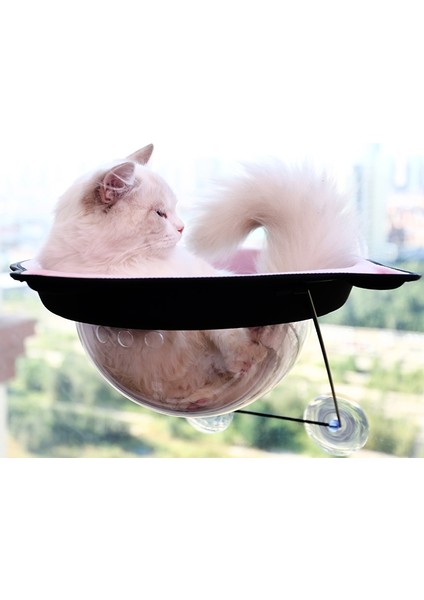 W212 Uzay Kapsülü Emme-Çukur Kedi Kedi Penceresi Pencere Güneş Masası Pet Hammock (Pembe)