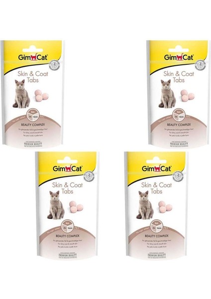 Skin&coat Tabs Deri ve Tüy Sağlığı Kedi Ödül Tableti 40 gr x 4 Adet
