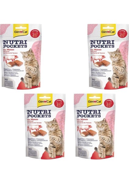 Nutripockets Kedi Ödülü Biftekli Malt 60 gr x 4 Adet