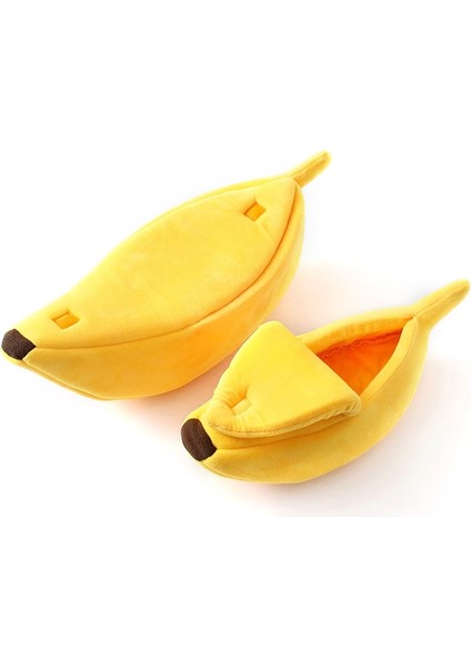 Yaratıcı Kennel Muz Şekeri Kedi Kedi Kış Sıcak Evcil Hayvan Yuvası, Boyut: Xl (Sarı)