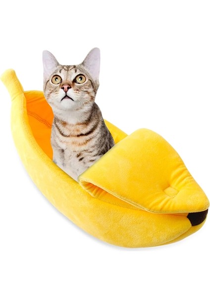 Yaratıcı Kennel Muz Şekeri Kedi Kedi Kış Sıcak Evcil Hayvan Yuvası, Boyut: Xl (Sarı) fiyatları