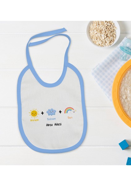 Kids Kişiye Özel Mavi Bebek Mama Önlüğü - Model 70