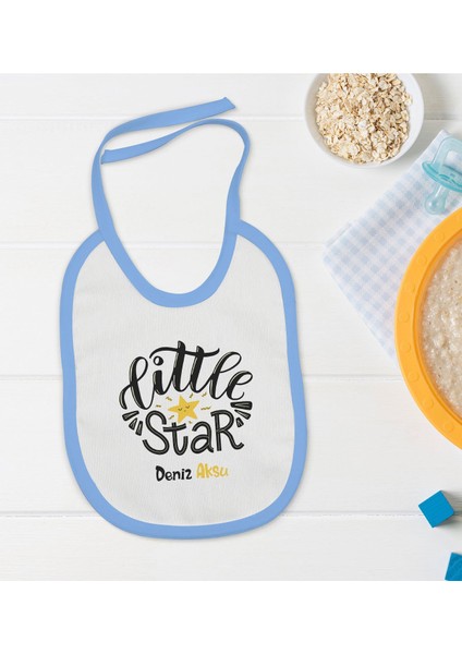 Kids Kişiye Özel Mavi Bebek Mama Önlüğü - Model 7