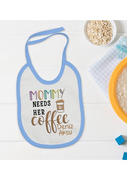 Kids Kişiye Özel Mavi Bebek Mama Önlüğü - Model 53