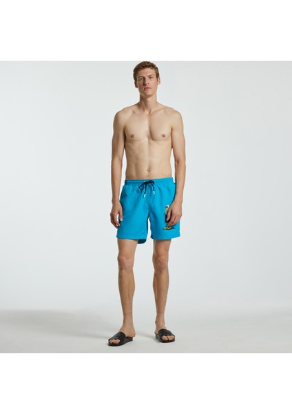 Erkek Yeşil Standart Fıt Şort Mayo T25406T.40F