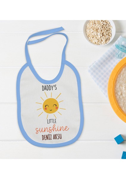 Kids Kişiye Özel Mavi Bebek Mama Önlüğü - Model 25