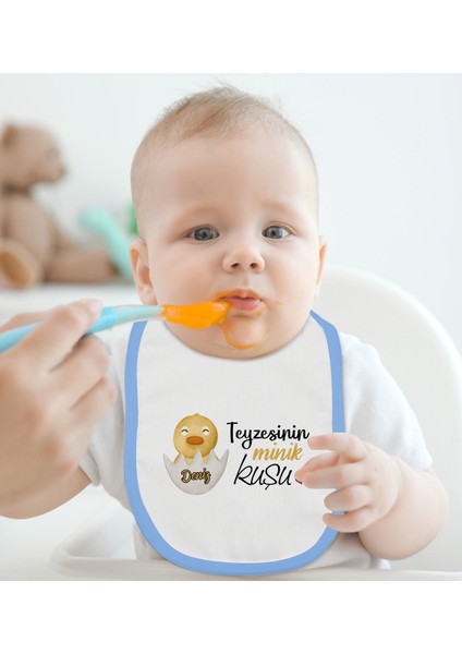 Kids Kişiye Özel Mavi Bebek Mama Önlüğü - Model 78
