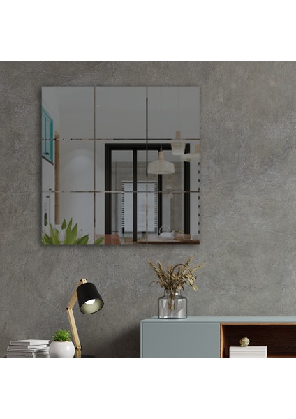 Ayna | Füme Ayna | Tasarım Kanallı - Kare Ayna | 60cm x 60cm fırsatları