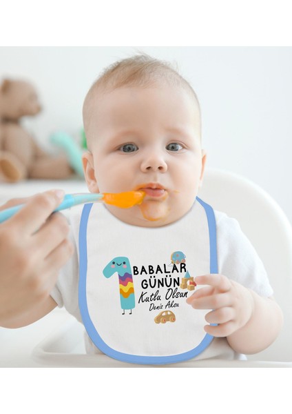 Kids Kişiye Özel Mavi Bebek Mama Önlüğü - Model 29 fiyatları