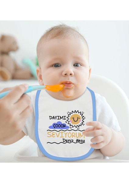 Kids Kişiye Özel Mavi Bebek Mama Önlüğü - Model 93 fiyatları