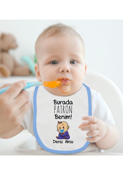 Kids Kişiye Özel Mavi Bebek Mama Önlüğü - Model 71 fiyatları