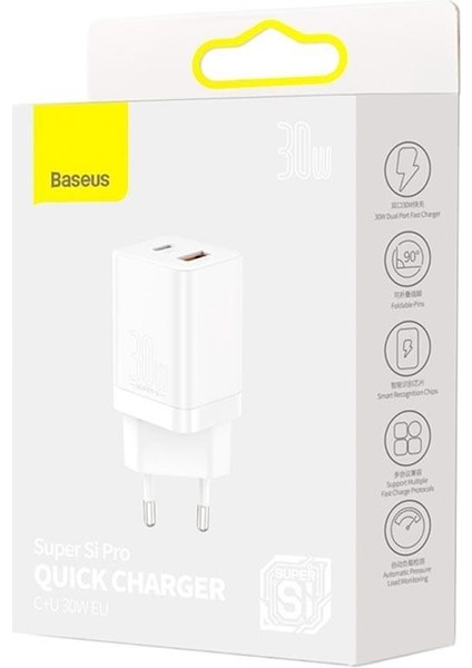 Super Si Pro 30W Hızlı Şarj Type-C + USB Adaptör