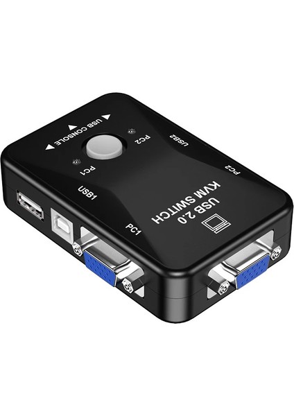 2 Port USB Kvm Switch 2 In 1 Out USB 2.0 Kvm Fare Klavye Switcher VGA Splitter