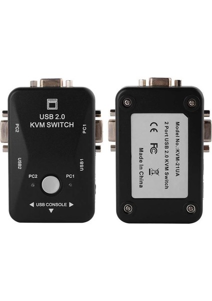 2 Port USB Kvm Switch 2 In 1 Out USB 2.0 Kvm Fare Klavye Switcher VGA Splitter