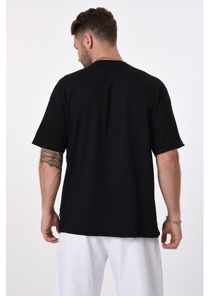 R-5632 Tek Cepli Garnili Bisiklet Yaka Yanı Yırtmaçlı Kısa Kol T-Shirt indirimleri
